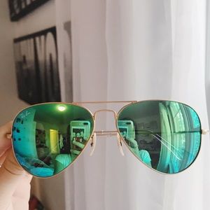 Ray-Ban Aviators Flash Lenses - Green
